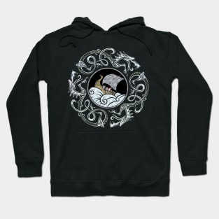 Viking ship surrounded by dragons Hoodie